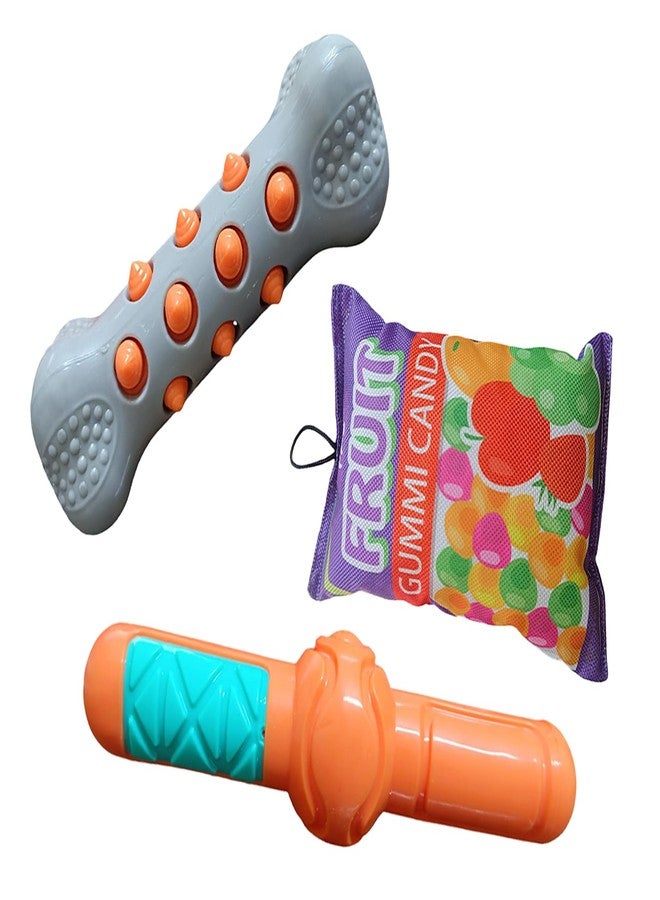 CHIPMONK Set of 3 Squeaky Toy Bite Safe Durable for Small Puppy Medium Large Dog Non-Toxic Interactive Plushy Training & Brain Development Toys Reduces Anxiety Perfect for Your Lovely Pets - Image 1